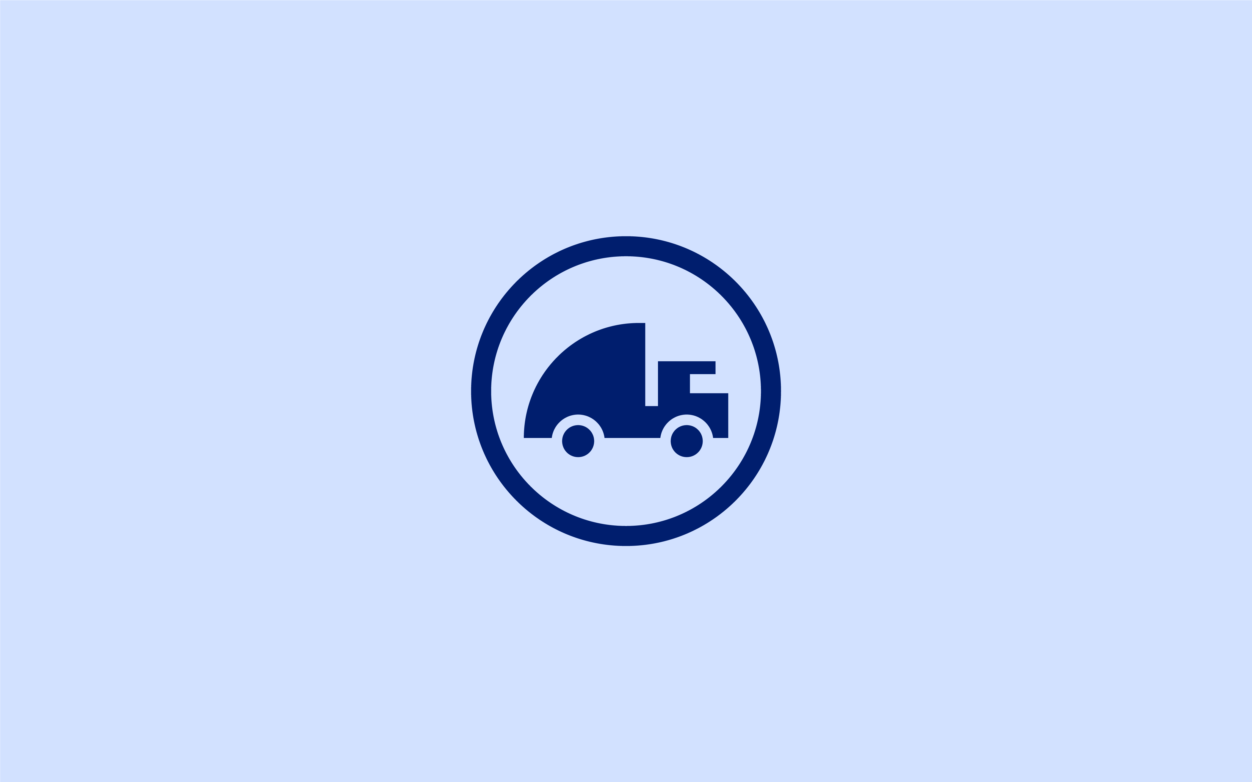 Kør langsomt ikon, en lastbil i en cirkel