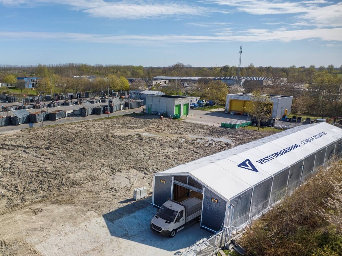 Dronebillede af genbrugscenteret på Høje-Taastrup genbrugsstation